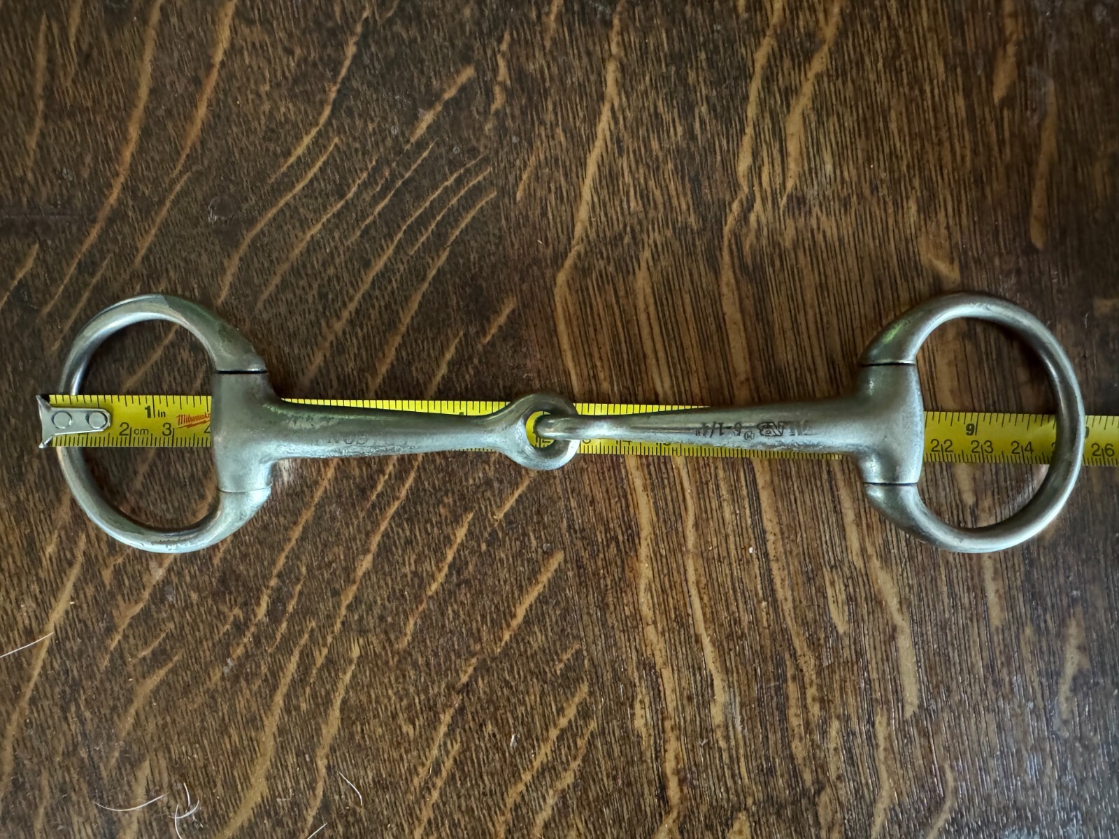 Metalab snaffle eggbutt single joint bit Cyprium-90 5.25" mouth 2.25" ring USED