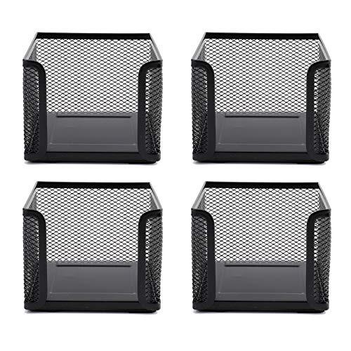 4 Pack Mesh Memo Holder, Black Metal Mesh Sticky Note Holder for Pen, Pencil,