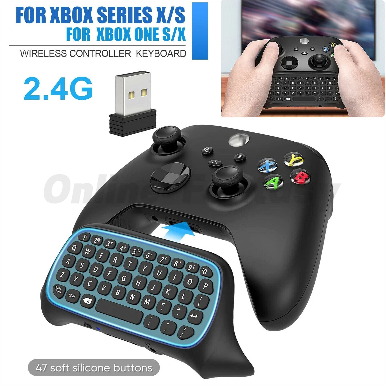 Wireless Controller Keyboard Chatpad for Microsoft Xbox Series X/S Controller