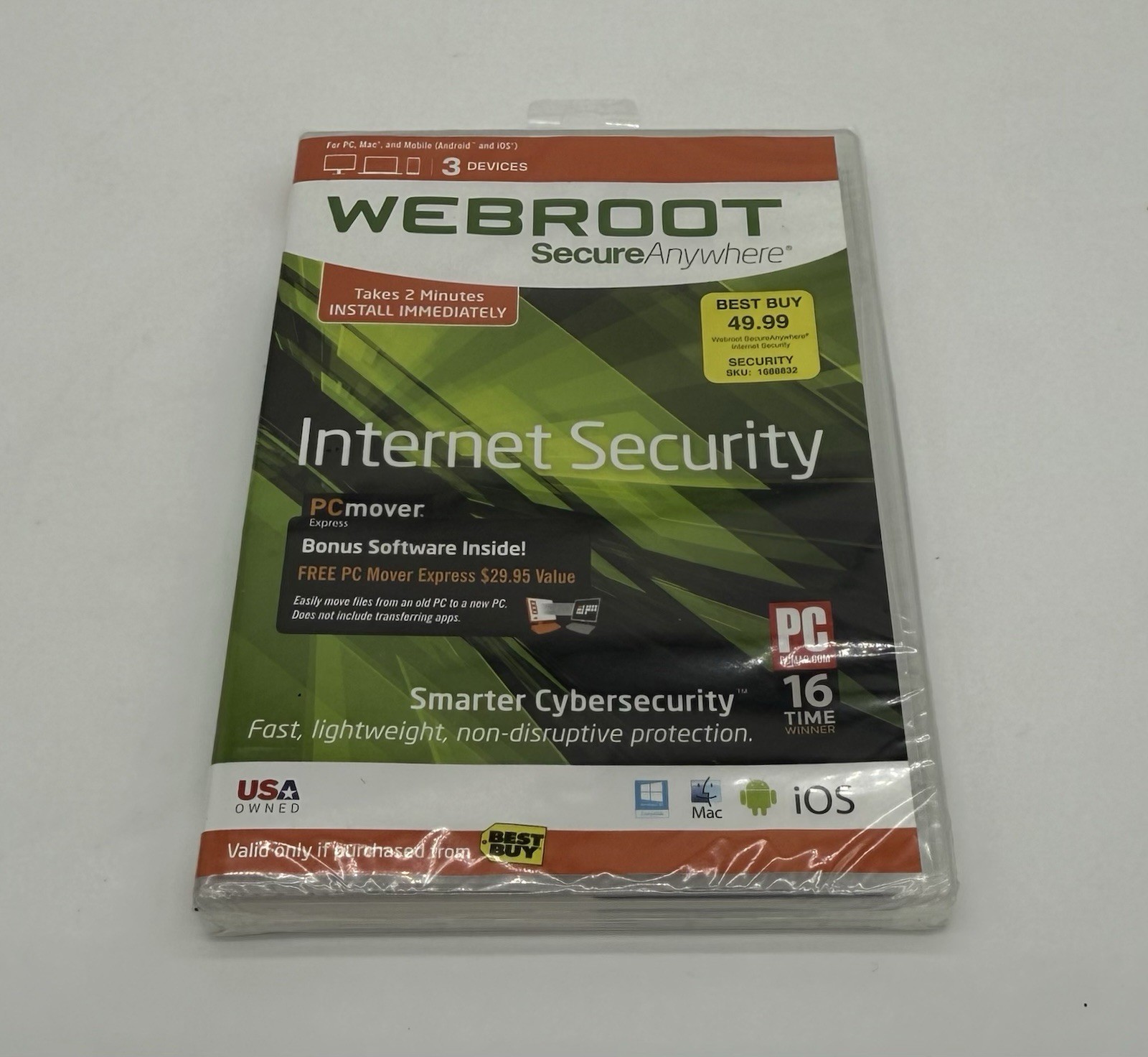 Webroot Secure Anywhere PC/Mac/Mobile Android & iOS-3 Devices Internet Security