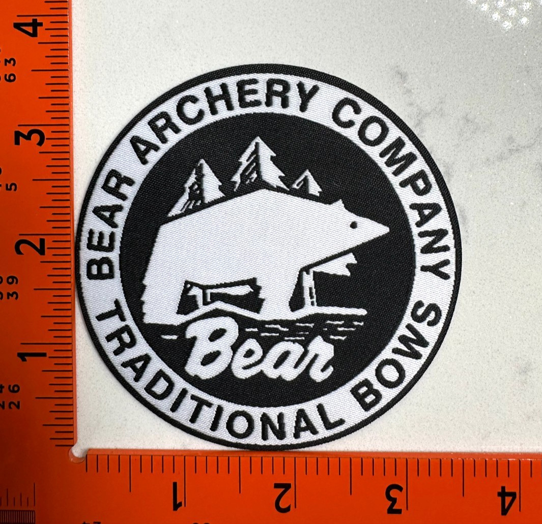 Bear Archery Patch – Classic Round Logo – Iron-On Sew-On Bowhunting Badge