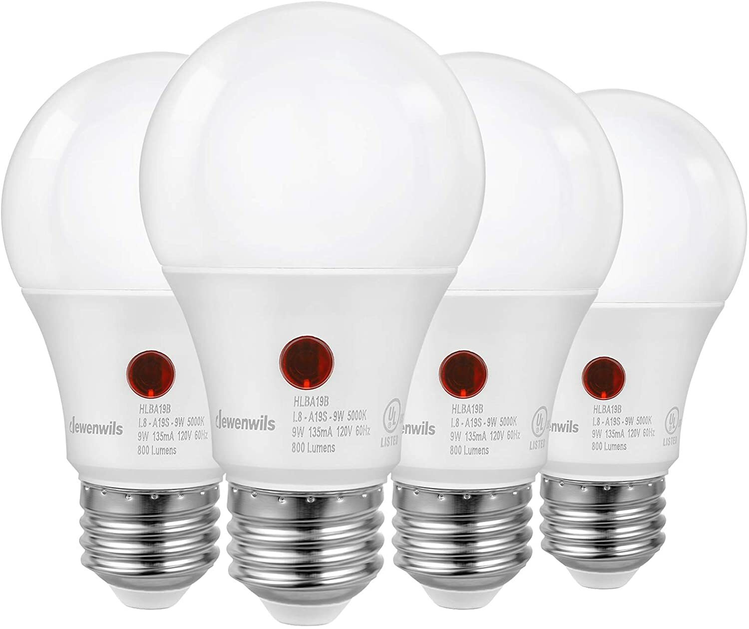 DEWENWILS 4Pack Light Sensor Bulbs LED Outdoor Light Bulb Automatic On/Off 5000K