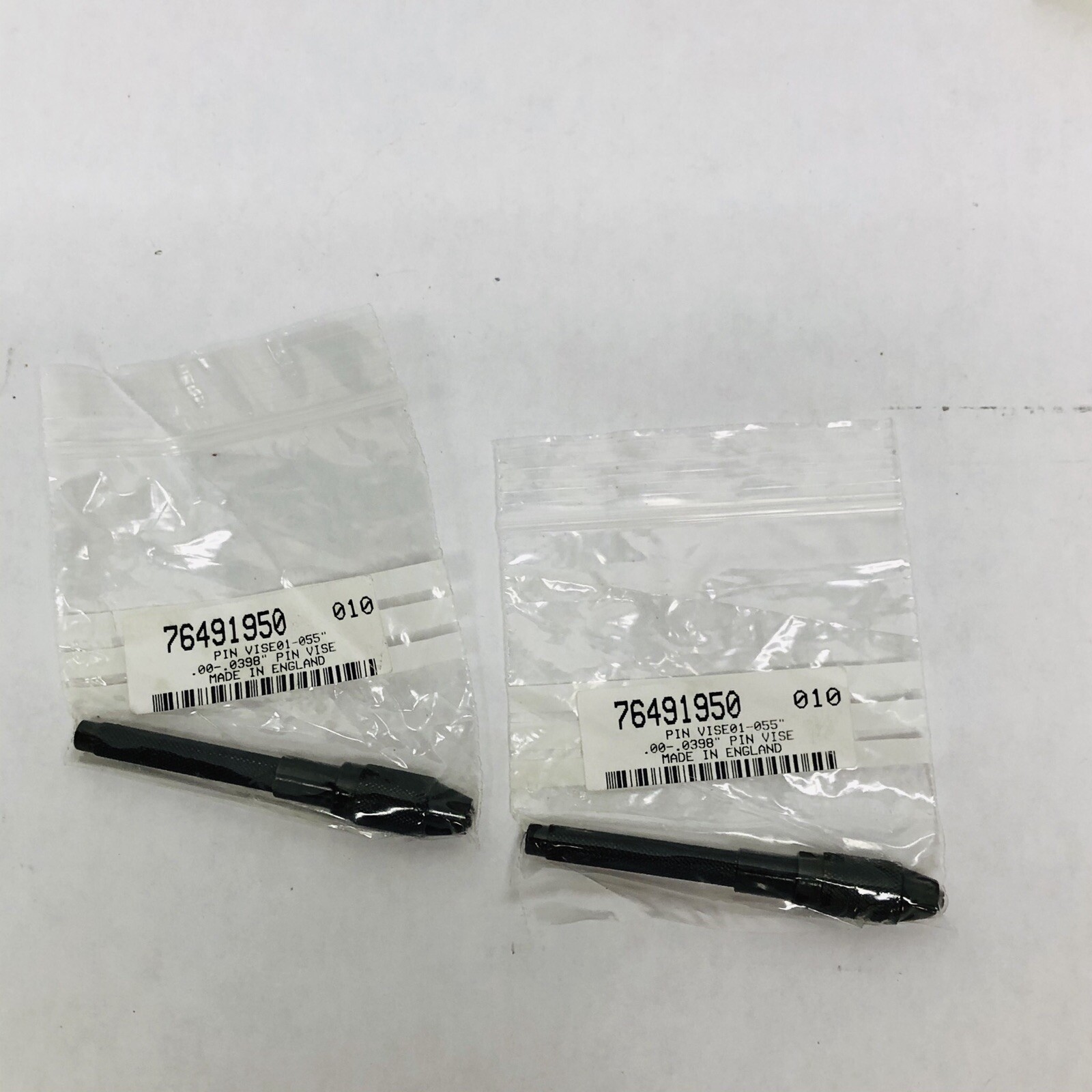LOT OF 2 MSC 76491950 PIN VISE .00 - .0398" CAPACITY, 75MM TOTAL LENGHT PIN VICE