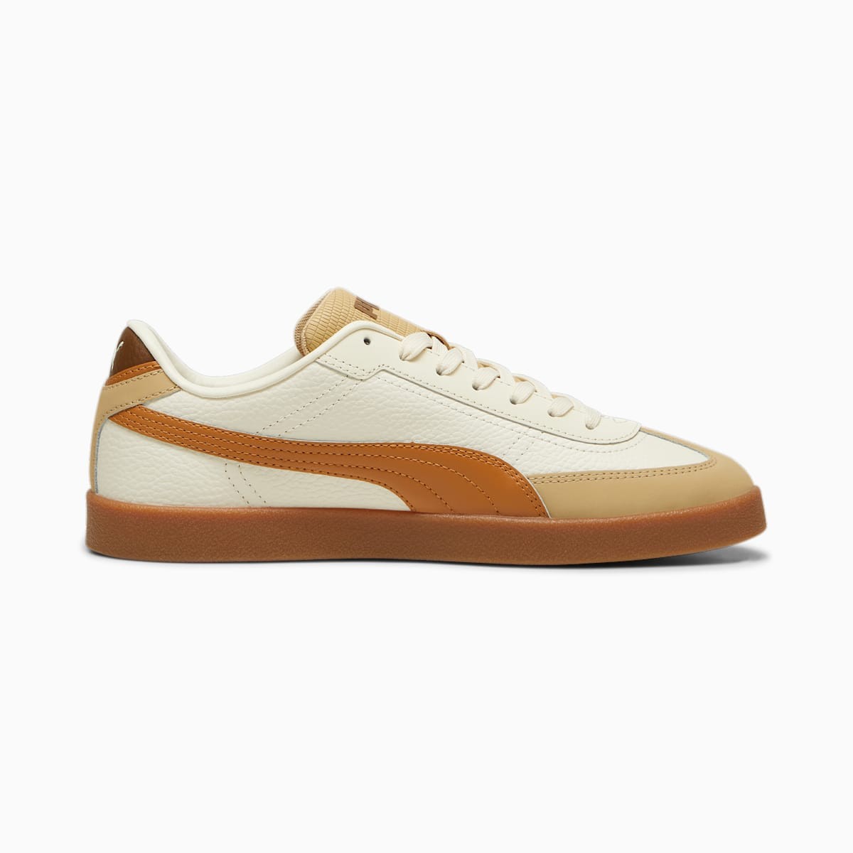 Puma Men's Club II Era, Leather-Alpine Snow-Caramel Latte-Sand Dune, Alpine Snow