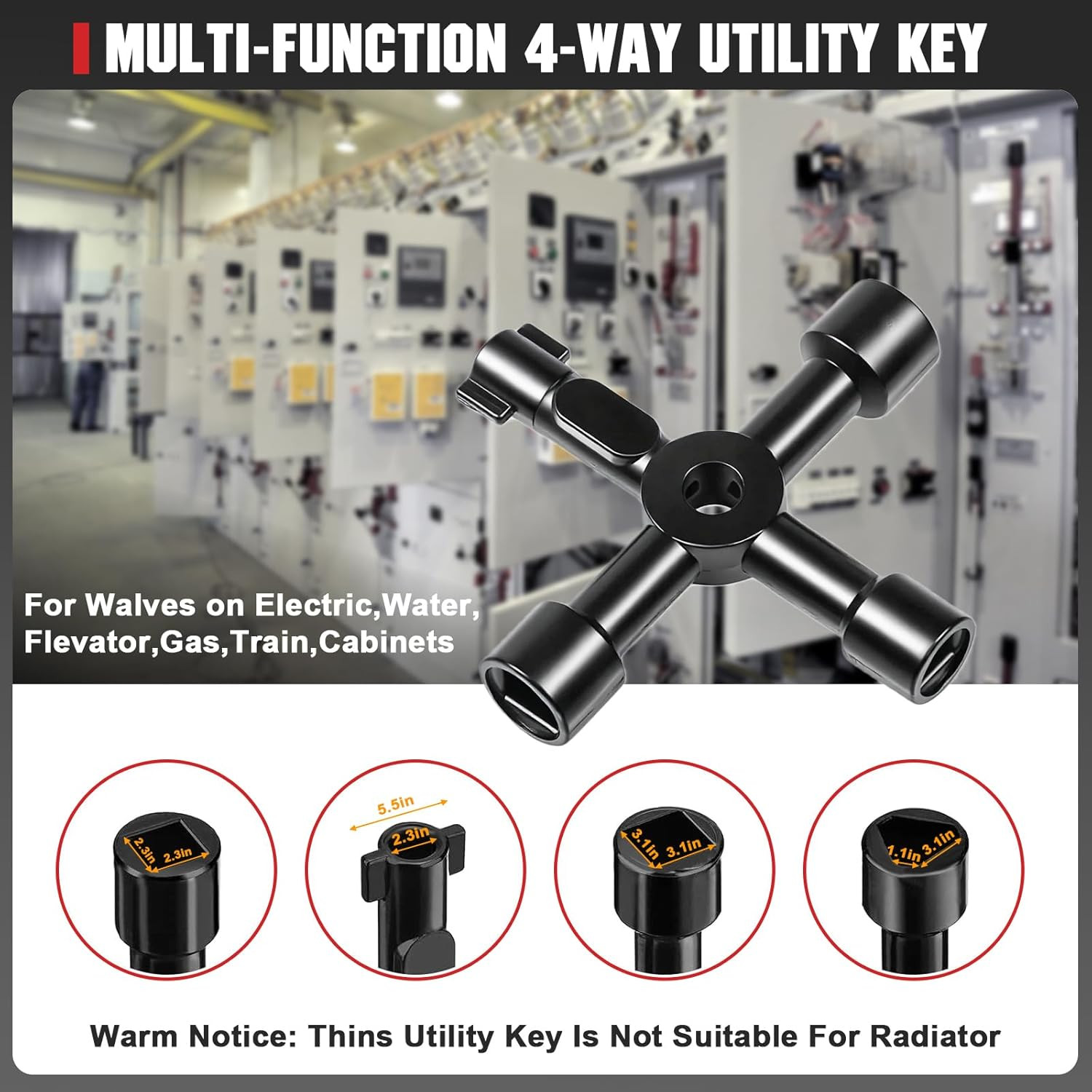 Plumbing Tools Angle Stop Wrench Kit, 3 PCS Plumbers Tool Set with Compression S