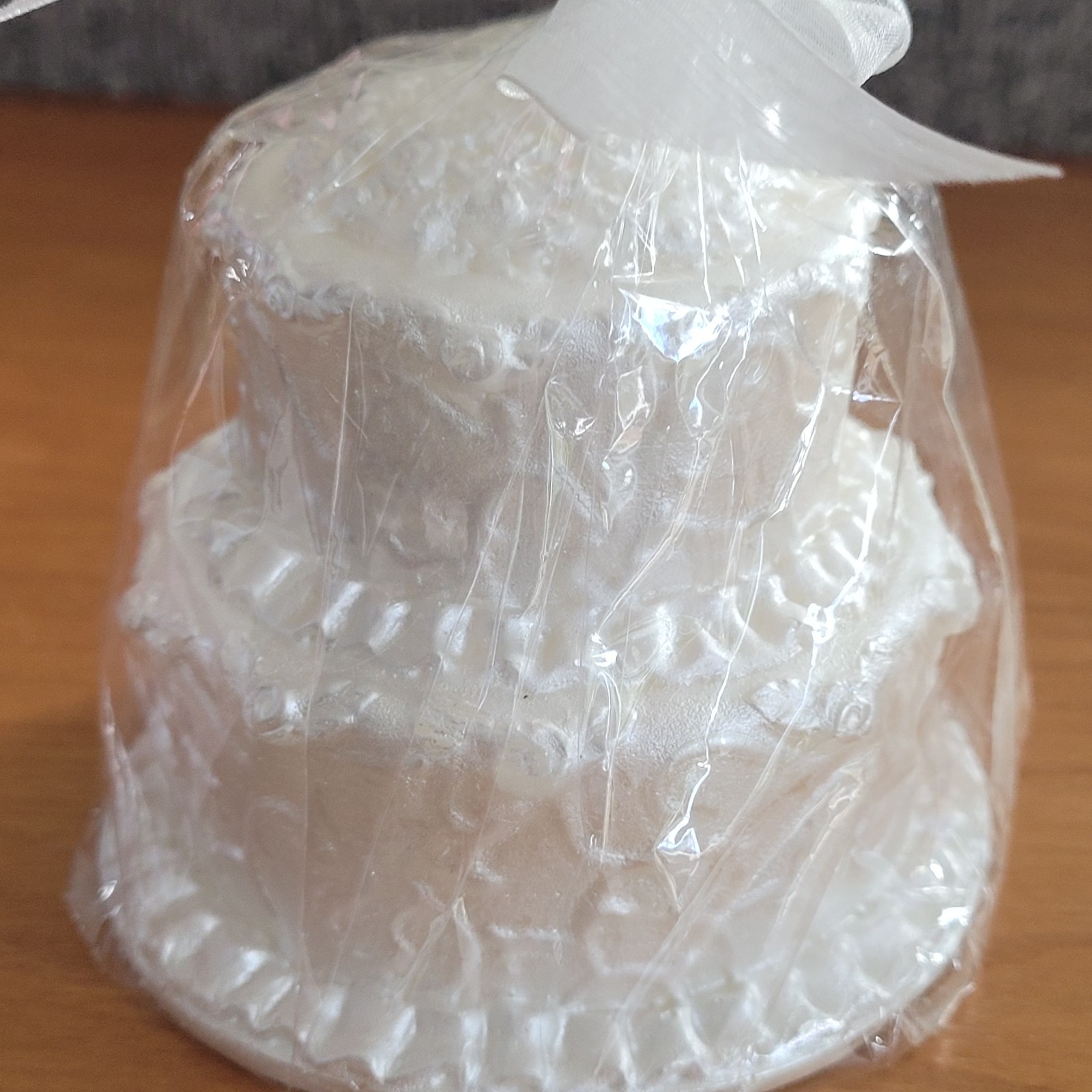 Wedding Cake Candle White Round Cake 3 Tier 3.5"H x 3.75" Base
