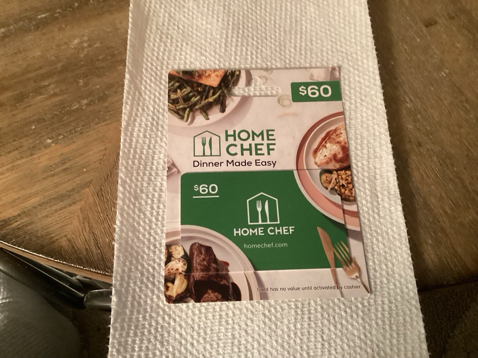 Gift Card - Home Chef Dinner Made Easy $60.00 Value  Sale Price $50.00