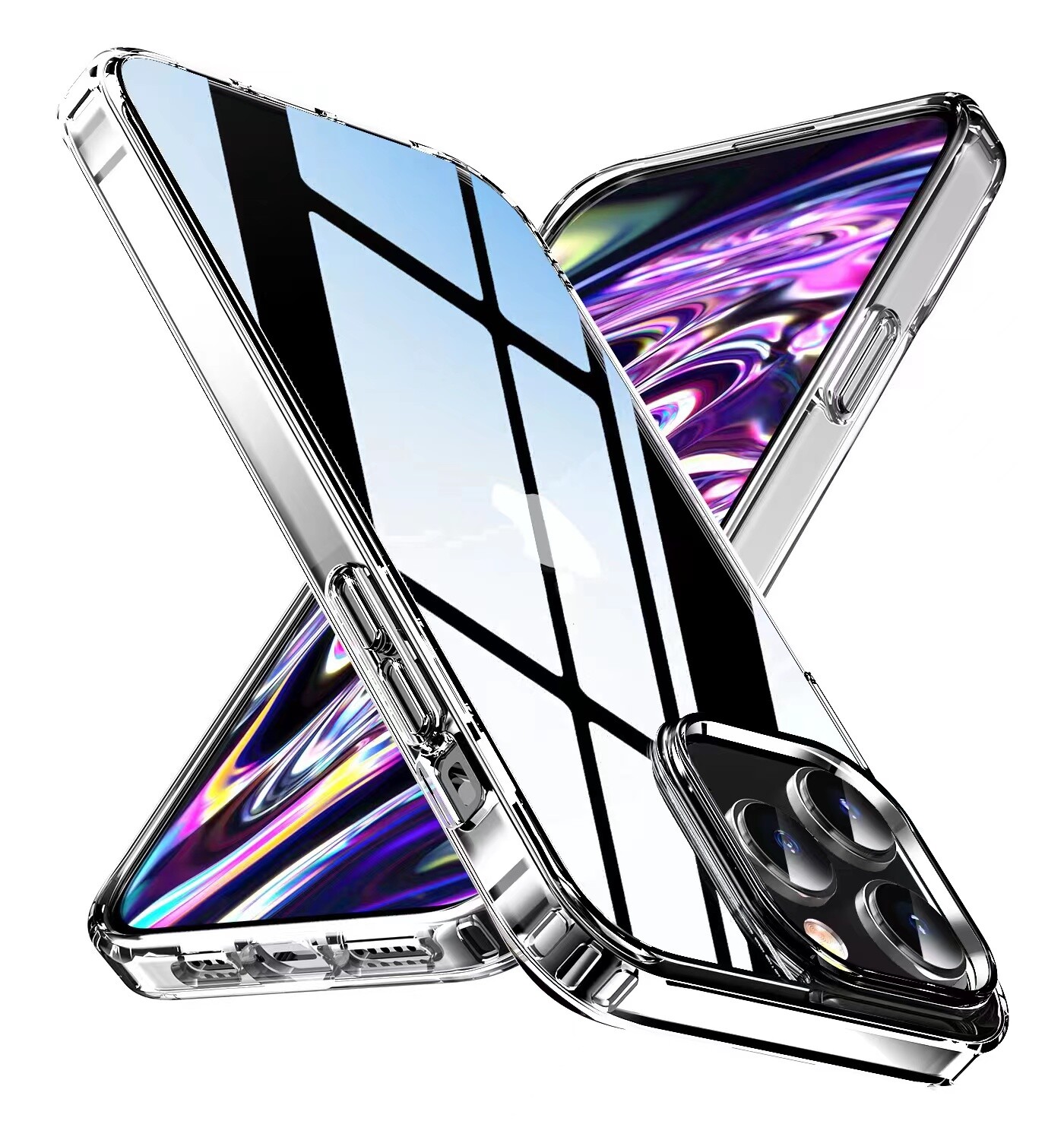 For iPhone 16 Pro Max 15  14 13 12 11 XR 8 Plus Slim Crystal Clear Case Cover