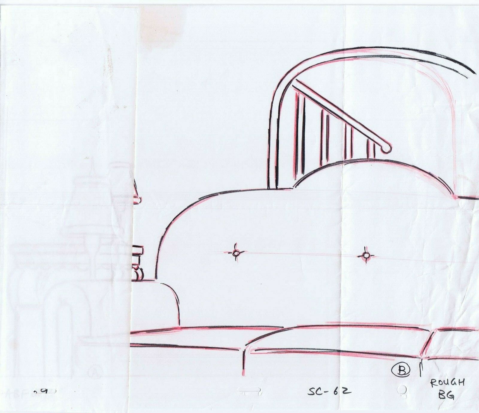 Simpsons Home Original Art Animation Production Pencils FABF09 SC-62 B Rough BG