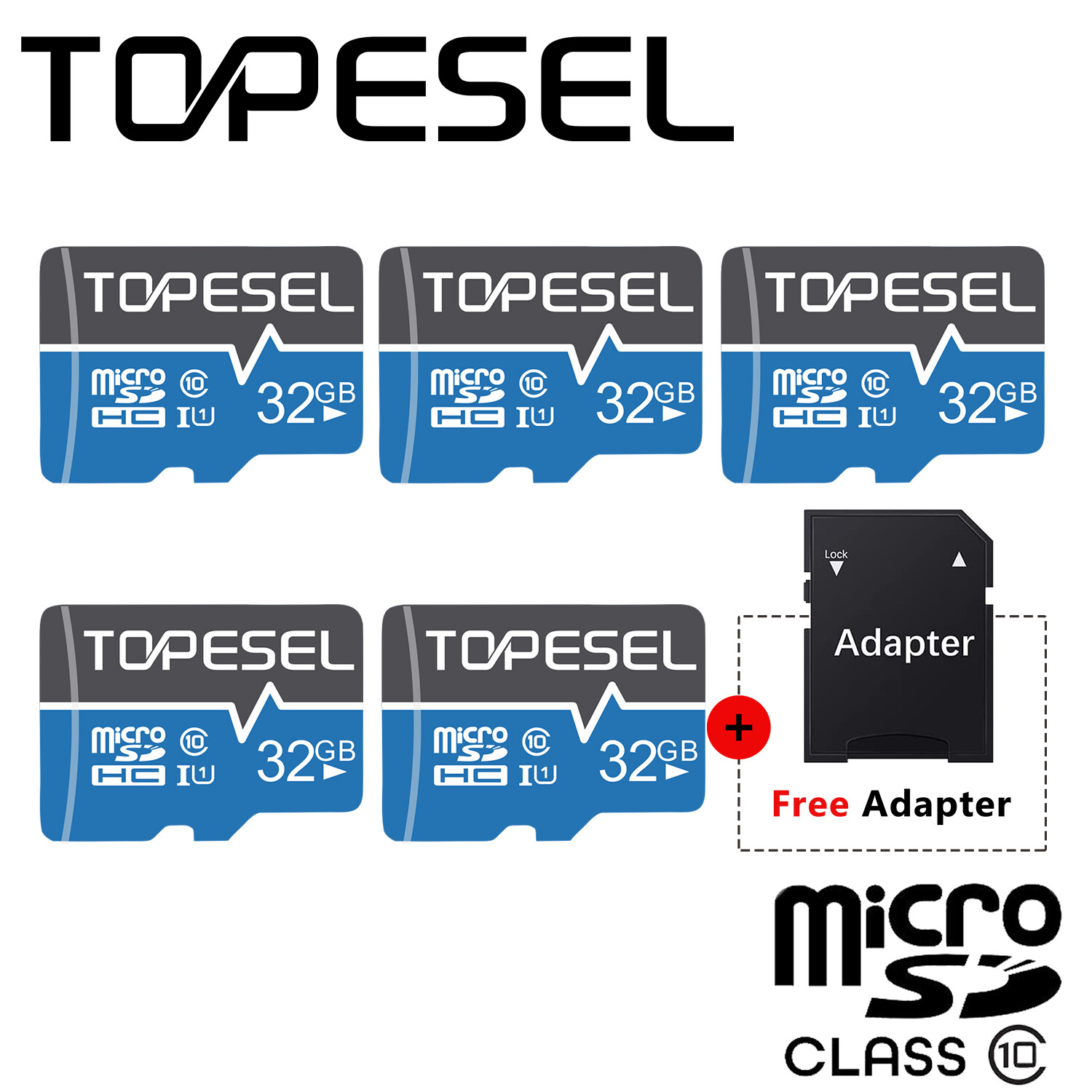 LOT 32GB Micro SD Card SDXC Class 10 Memory Card TF Card&Adapter File Storage