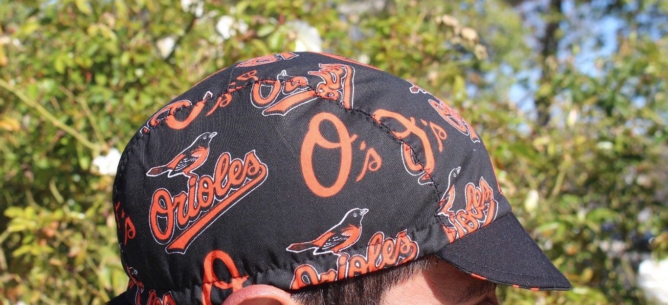 CYCLING CAP MLB ORIOLES 100% COTTON HANDMADE IN USA