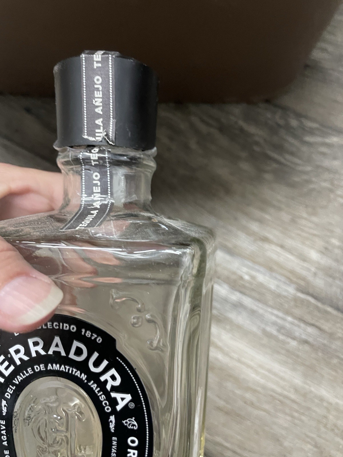 Añejo Herradura Clear EMPTY 750mL Bottle For Craft Or Decor