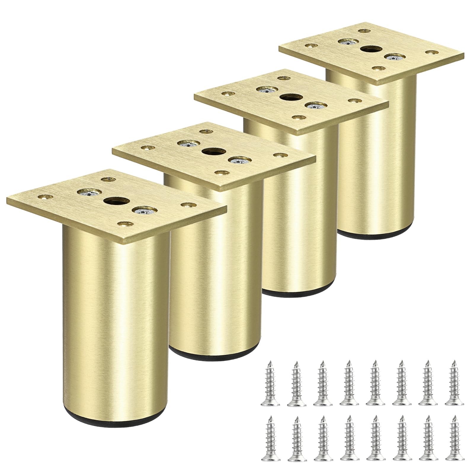 BSTKEY 4Pcs 3 Inch Aluminum Alloy Furniture Cabinet Legs - 3 Inch, Gold