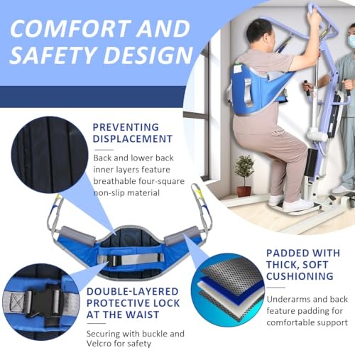 Sit to Stand Lift Sling for Elderly, Stand Assist Transfer Sling with Large