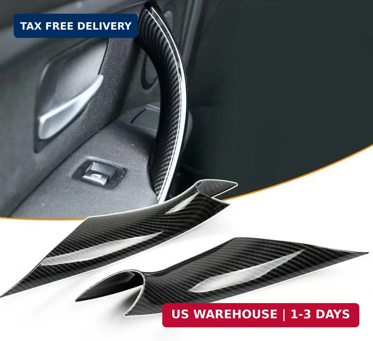 2 Pcs Carbon Fiber Texture Door Handle Covers Compatible with BMW 320,328,330,33