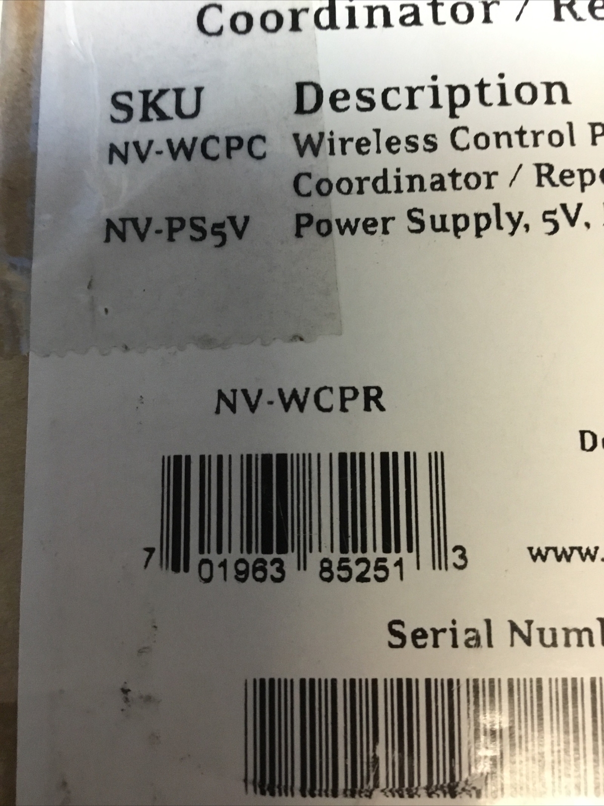 NUVO NV-WCPR Wireless Control Pad Coordinator / Repeater with Power Adapter
