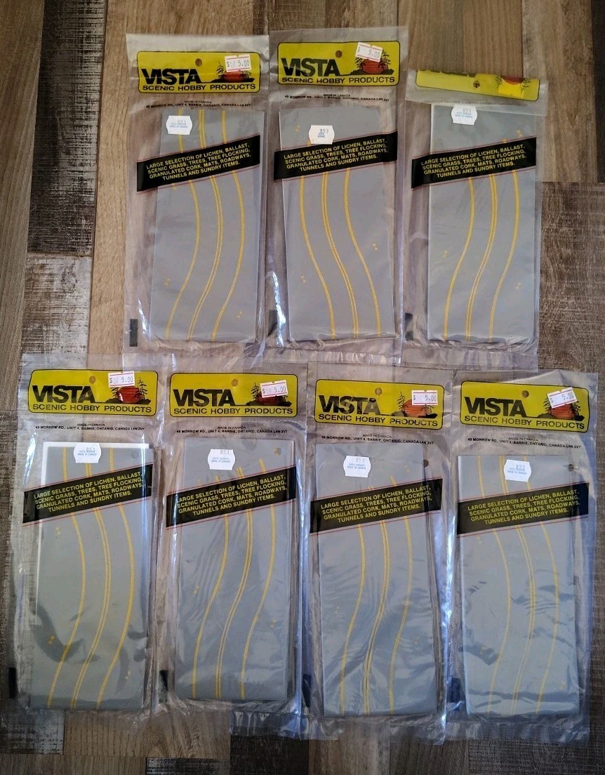7 Packs Vista Scenic Hobby Products  Roadways 2 Lane Curves HO #853