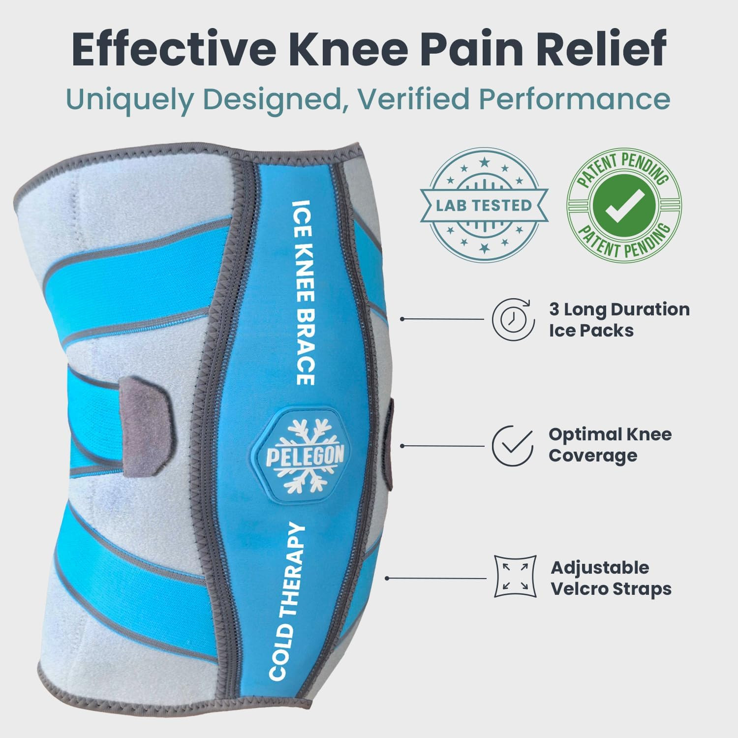 Knee Ice Pack Wrap - Adjustable Ice Pack for Knees Surgery, Replacement, Arthrit