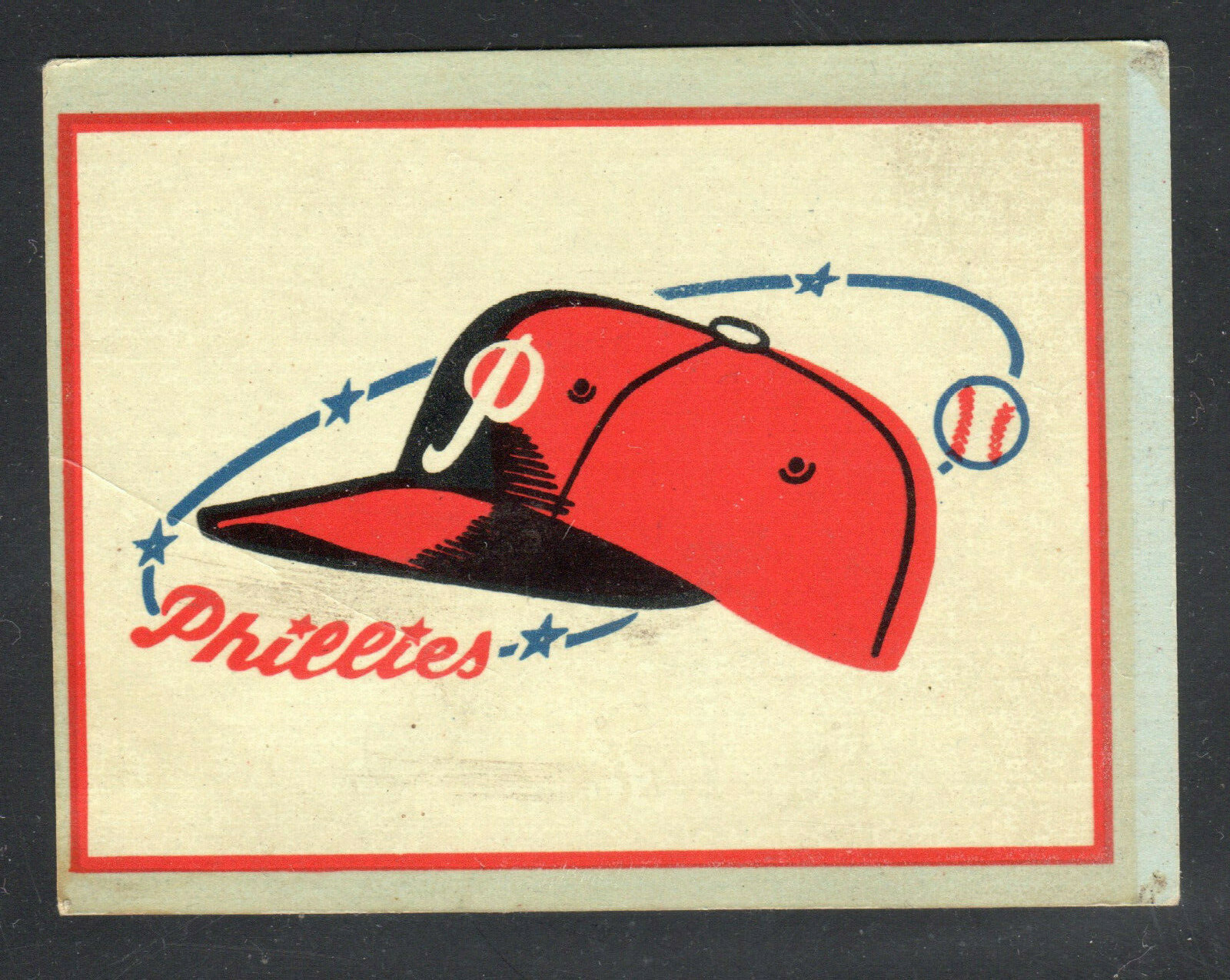1961-1962 Fleer MLB Phillies Decal - Blue Back Variant - Team Logo