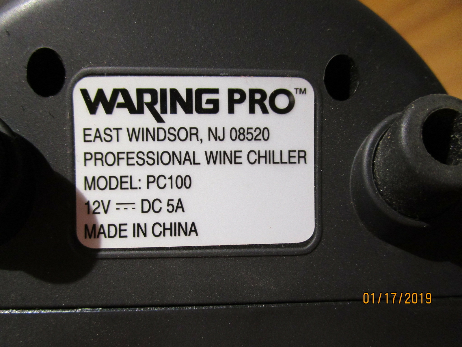 Waring Pro Electric Wine Chiller Model PC100