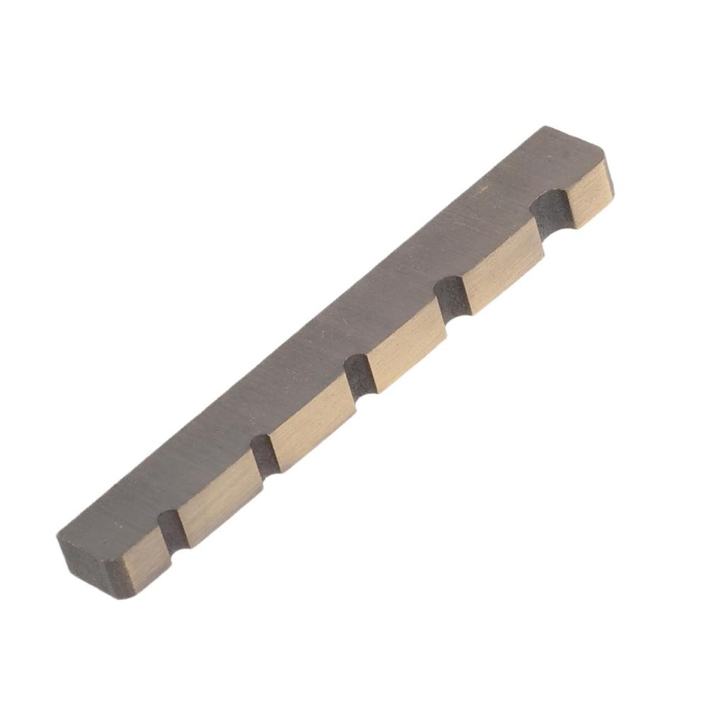 Slotted Guitar Nut for 5-String Electric Bass - Flat Bottom Stainless Steel