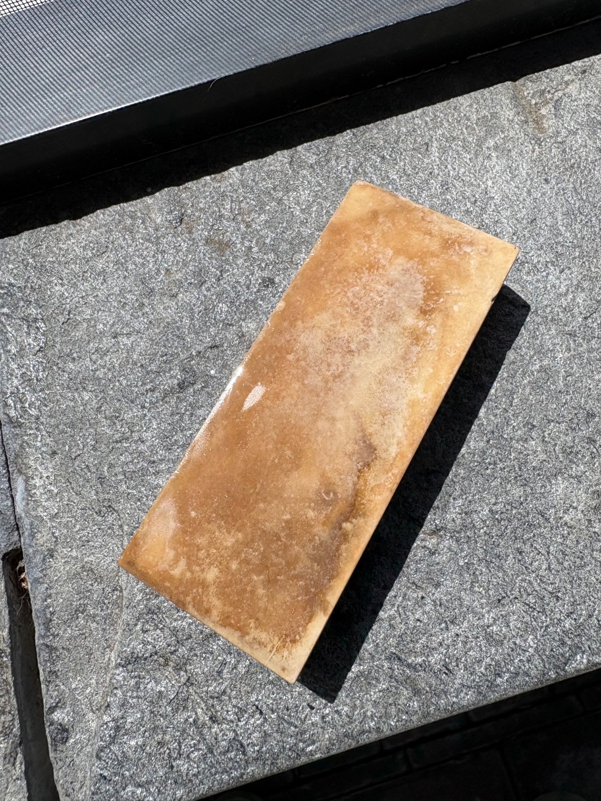 vintage butterscotch hard Arkansas oil stone sharpening stone razor hone