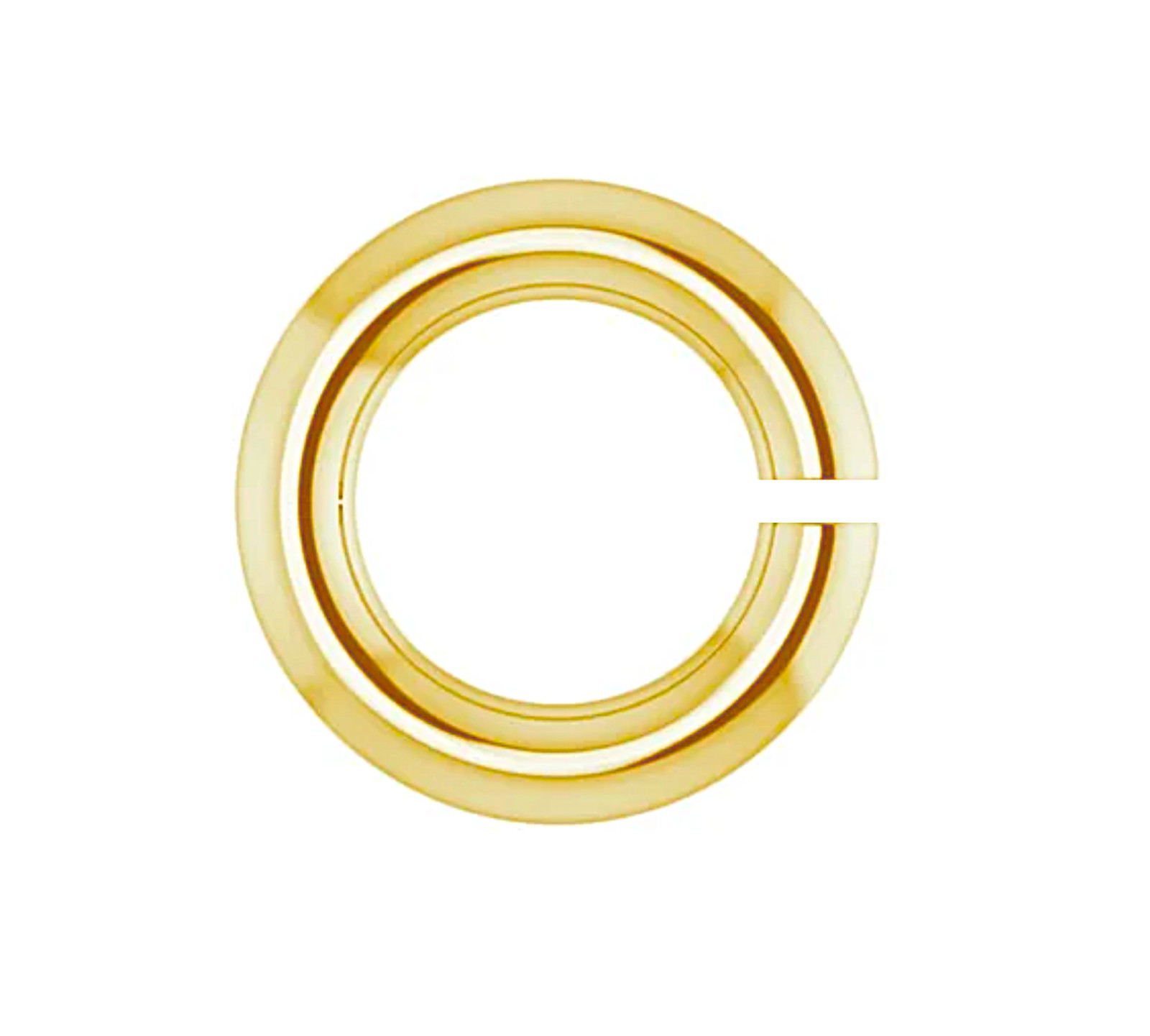 18k 8mm OD 6mm ID Solid Yellow Gold 18ga gauge OPEN Round Jump Ring USA MADE
