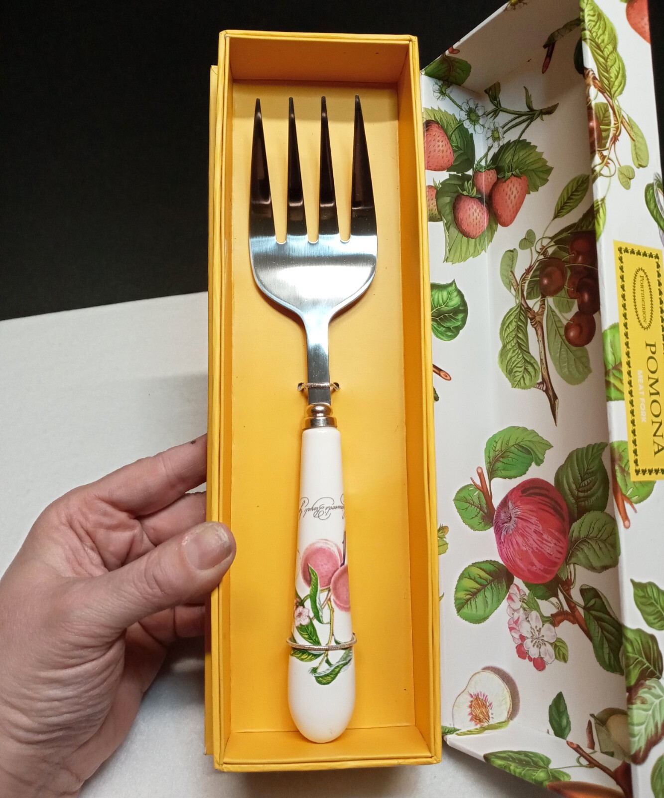 NEW IN BOX Port Merion Pomona Meat Serving Fork Ceramic Handle Fruit #PM780055-X