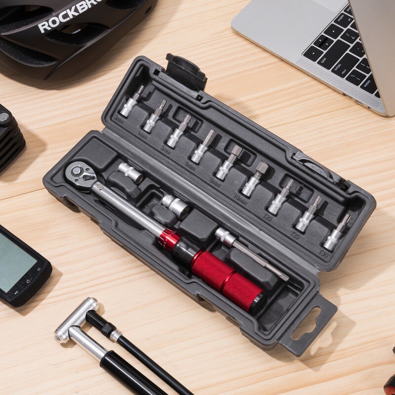 ROCKBROS 1/4 "Drive Click Bike Torque Wrench,72-Tooth Ratchet Double Scale2-24Nm