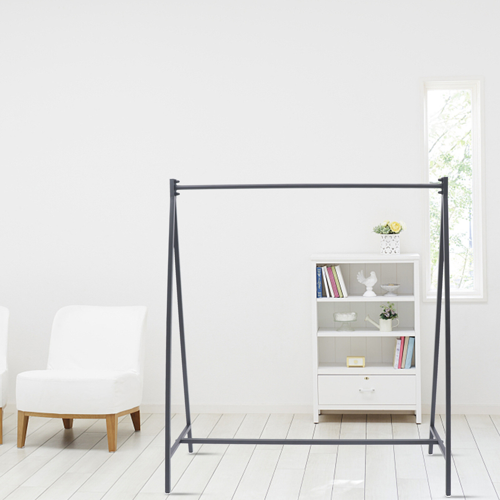 Black Metal Clothes Rack Garment Hanger Clothes Display Stand For Clothing Store