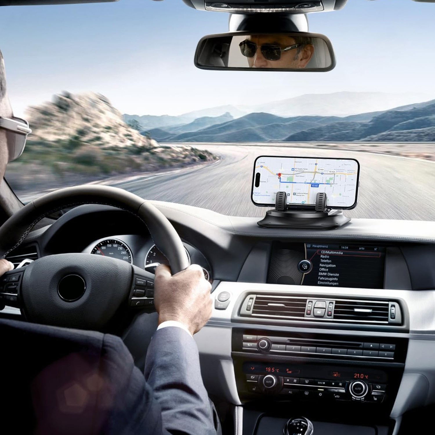 Universal Car Dash Phone Mount: Hands-Free Viewing,Shockproof,for iPhone&Android