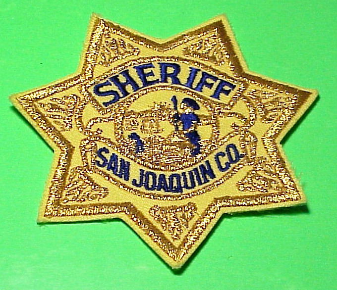 SAN JOAQUIN COUNTY CALIFORNIA  CA  3 1/2" HAT / VEST  SHERIFF  PATCH