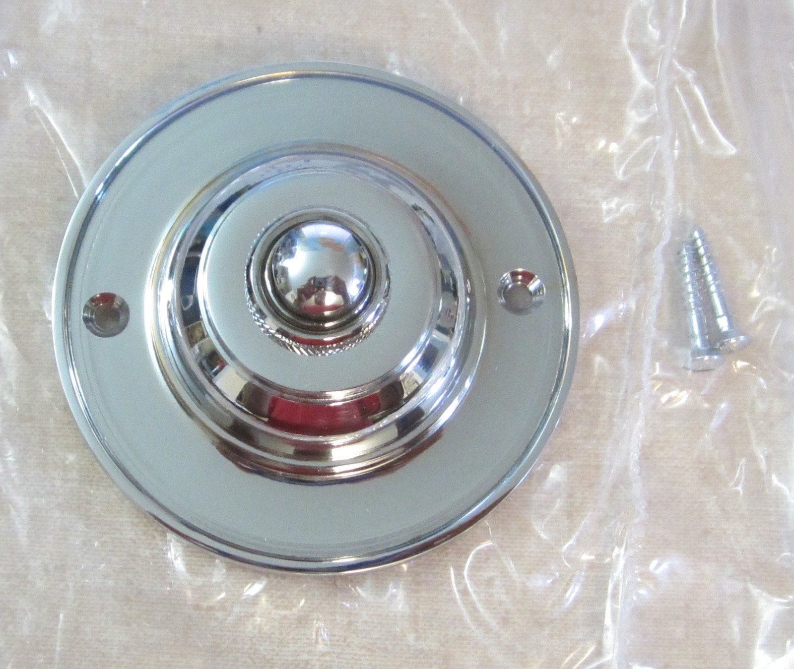 NEW 2-7/8" Round Solid Cast Brass Doorbell Button, Polished Chrome Finish