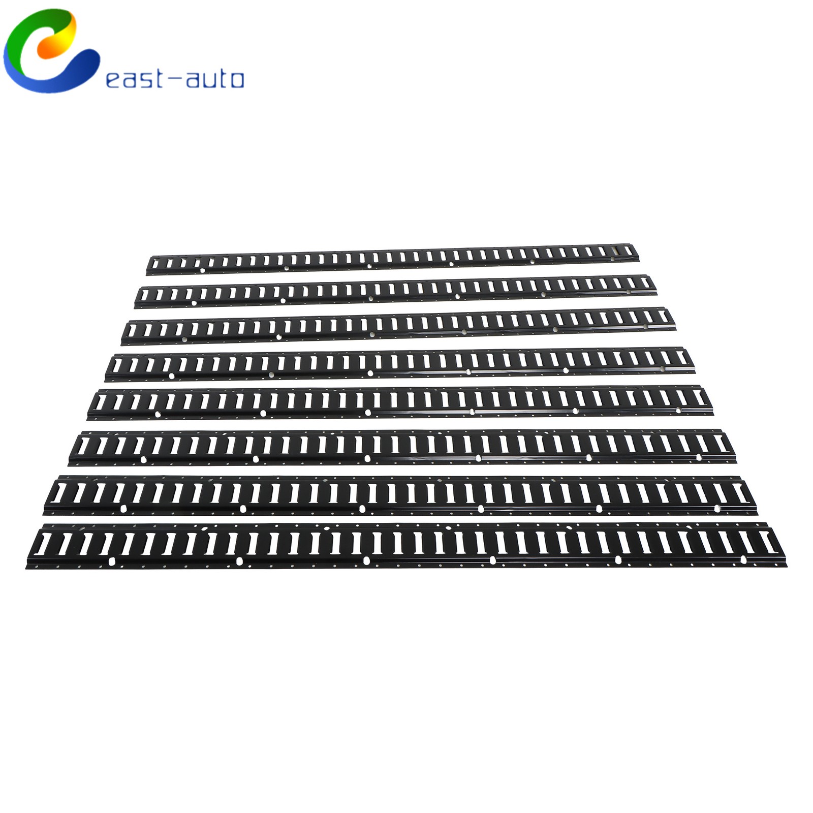 8 Pcs 6 Ft Black E Track Rails Kit, Matte Finish Fit For Secure Loads Transport