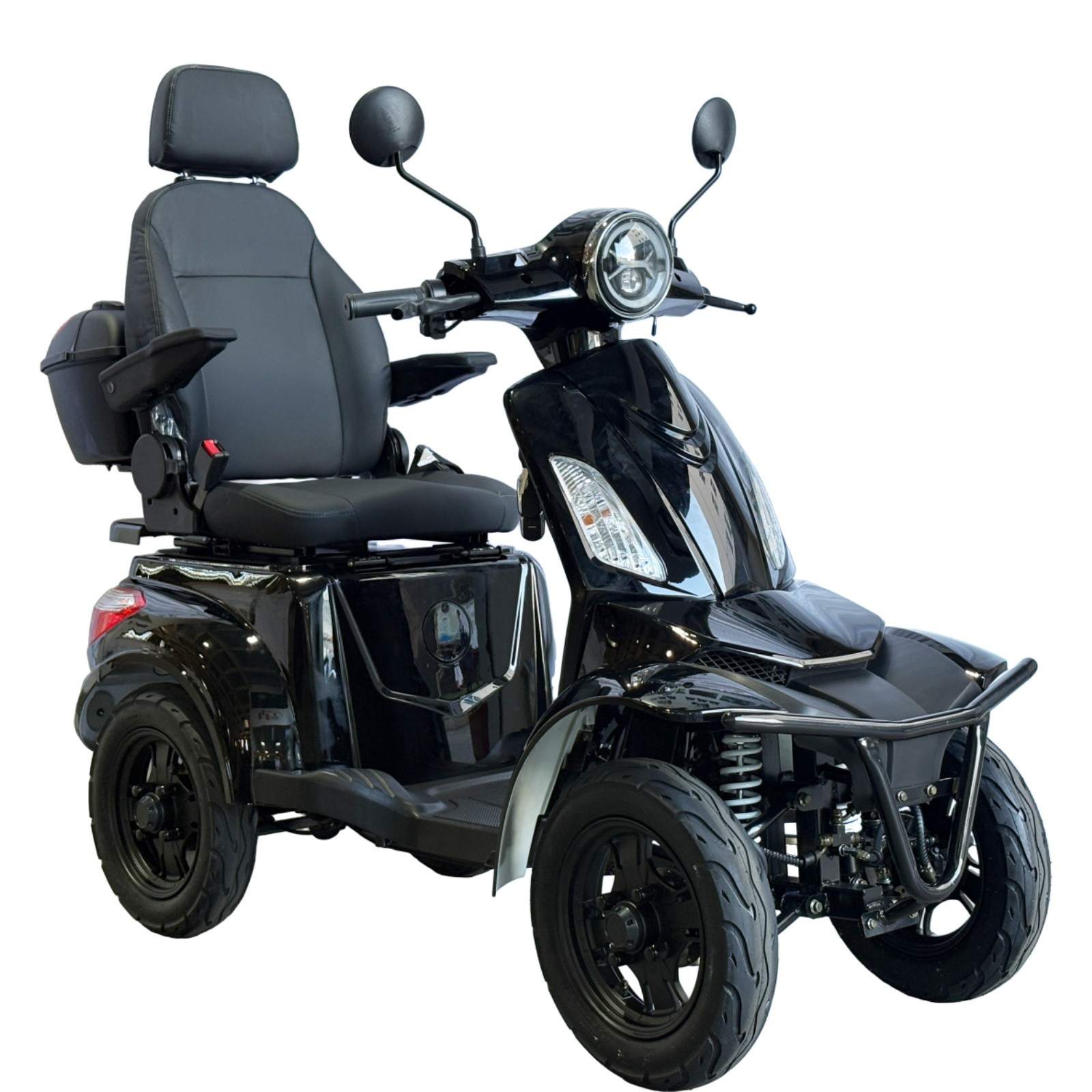 Heavy Duty 4-Wheel Electric Mobility Scooter 3-Speed 1000W 500lbs Load Black