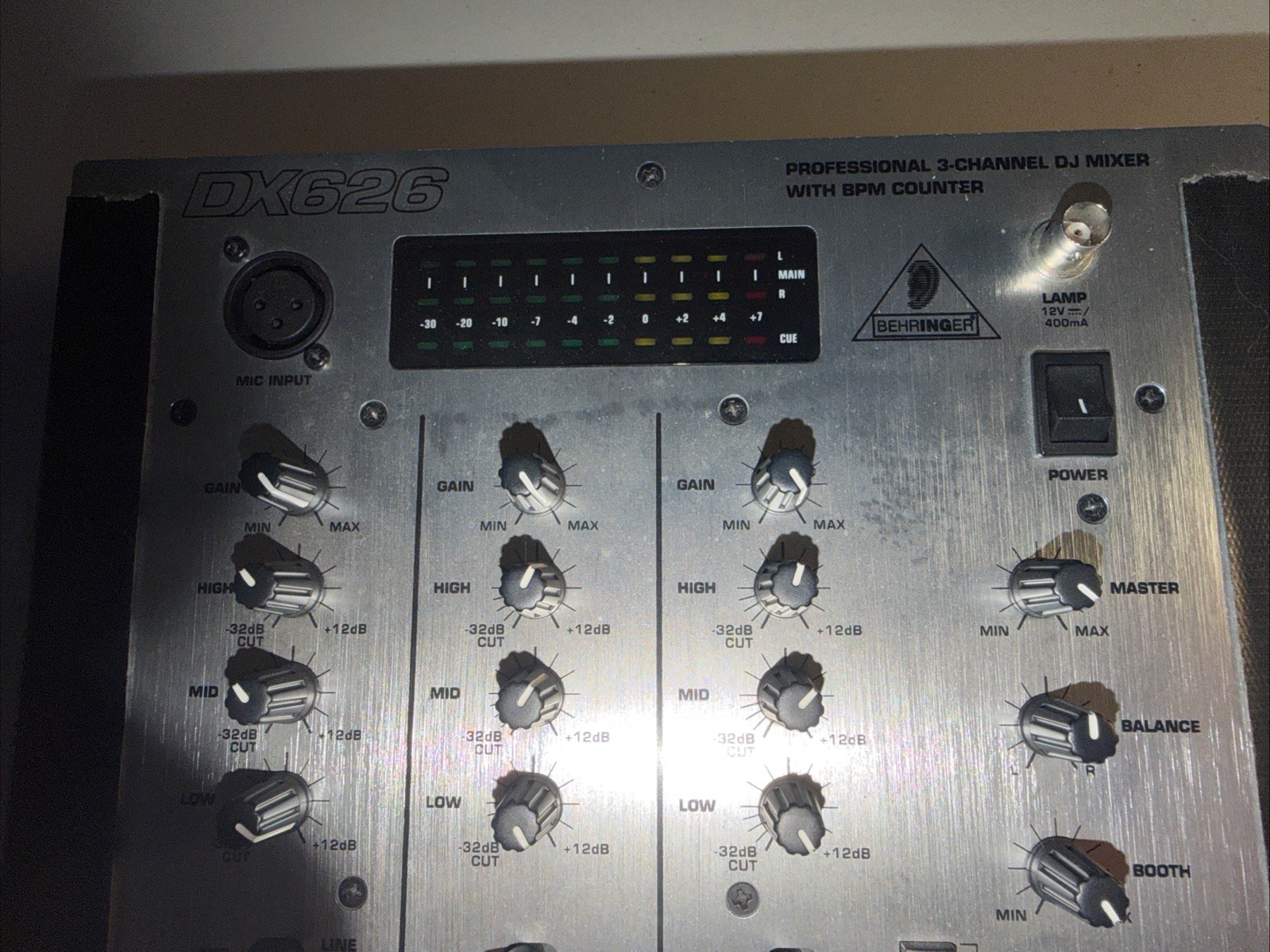Behringer DX626 Professional 3 Channel DJ Mixer - Untested