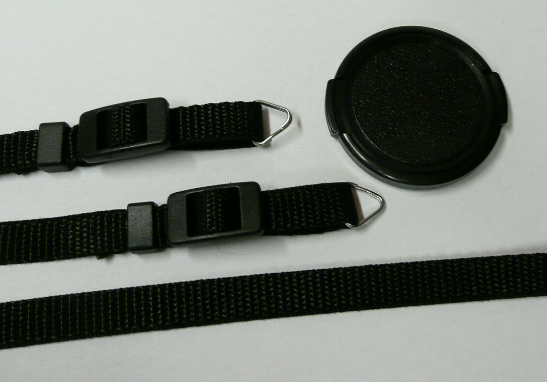 Camera Neck Shoulder Strap & Lens Cap for Canon Canonet 28 GIII QL17 & GIII QL19