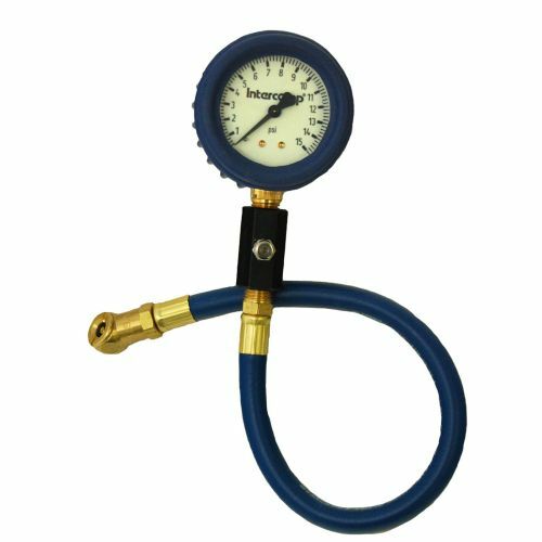 Intercomp 360068 Tire Pressure Gauge Analog 2 1/2"Diameter Bleeder Valve 17"Hose