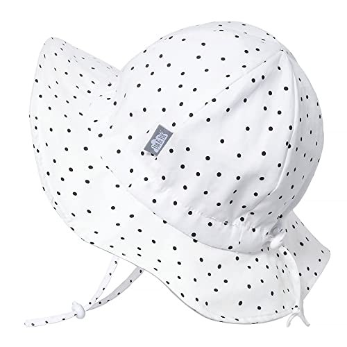 Adjustable Cotton Floppy Sun Hat with 50+ UPF Protection for 0-6 Months Dots