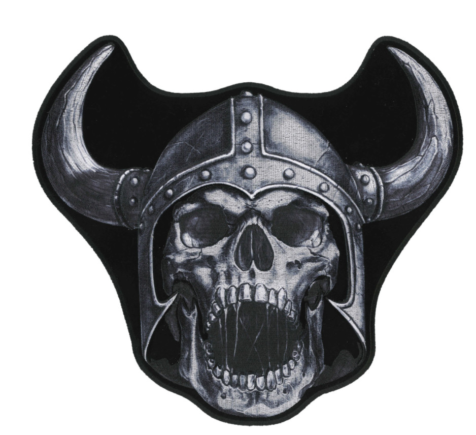 9" VIKING SKULL EMBROIDERED JACKET PATCH