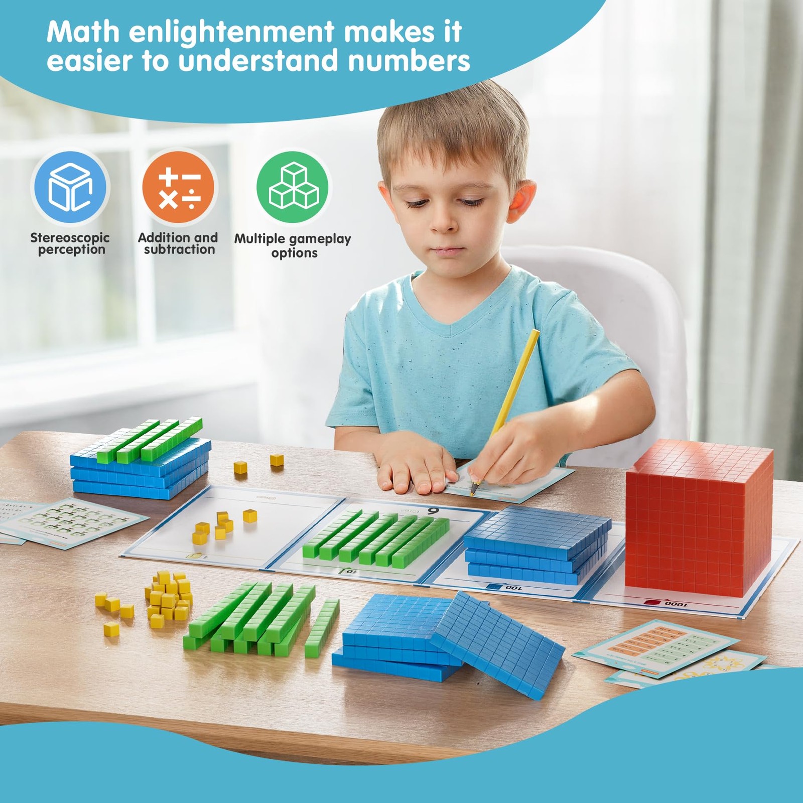 stochastic box Plastic Base Ten Blocks 143 pcs Place Value Blocks Kindergarte...