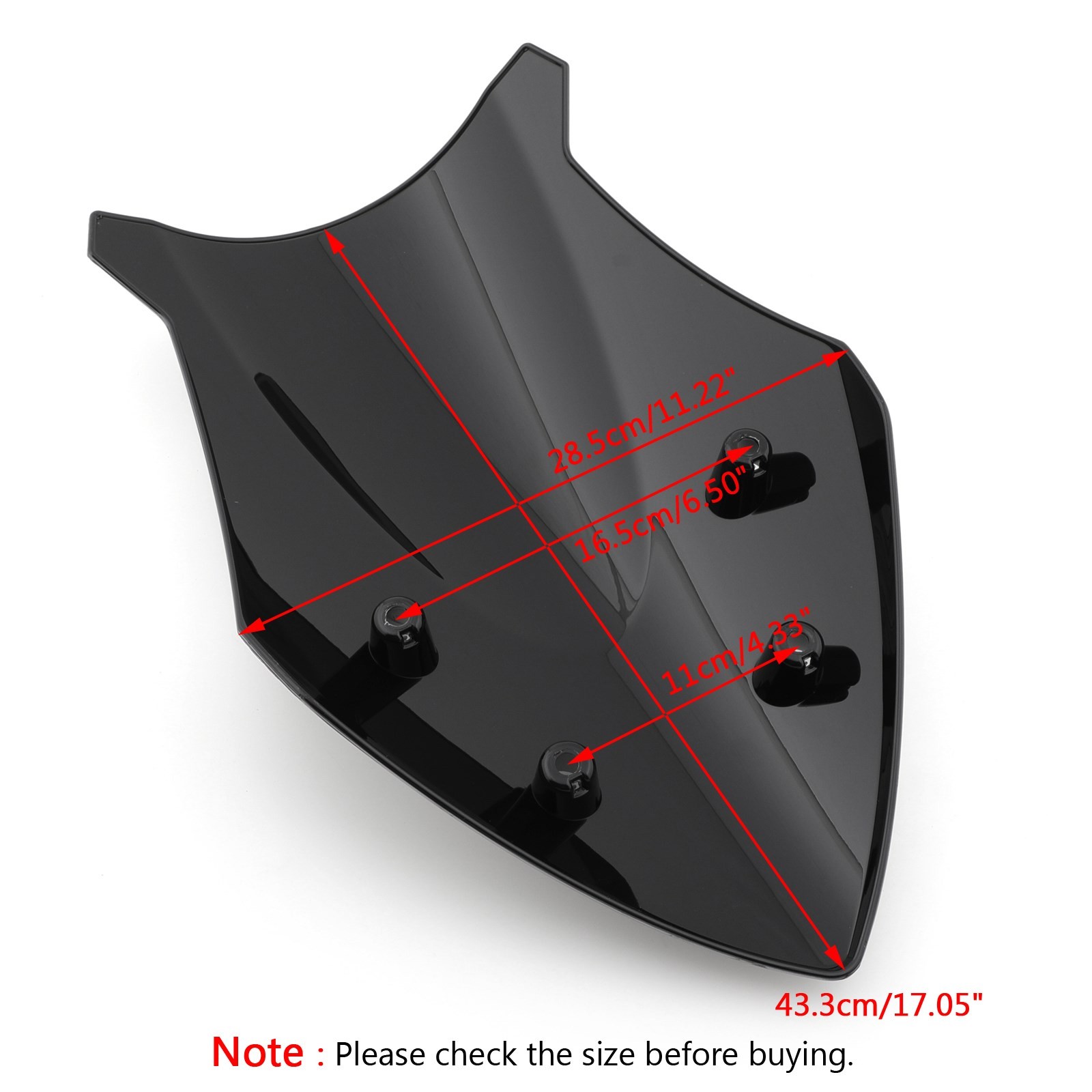 🏍️New Windscreen Windshield for SUZUKI GSX-S1000F 2015-18 Black
