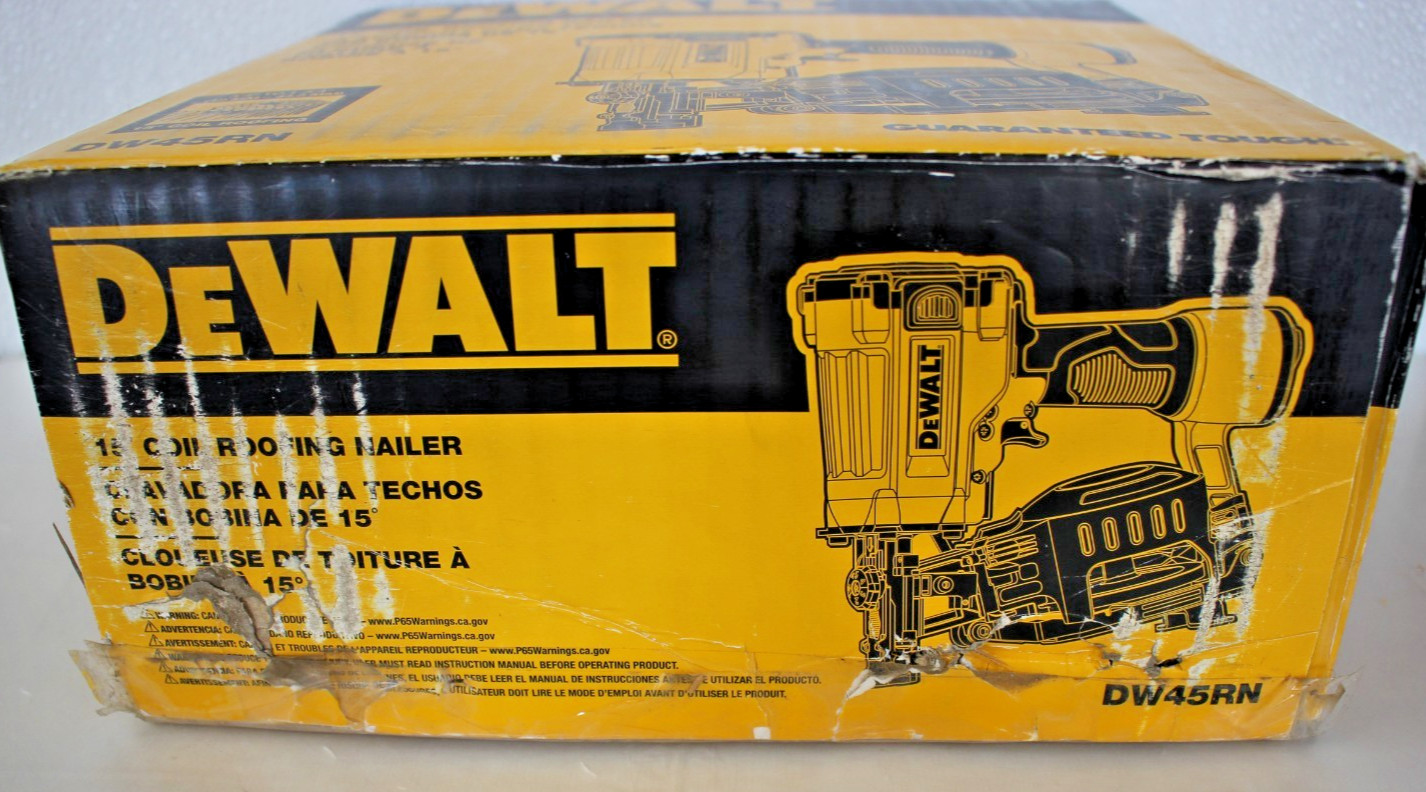 DEWALT DW45RN 15 Degree Coil Roofing Nailer - TOOL ONLY