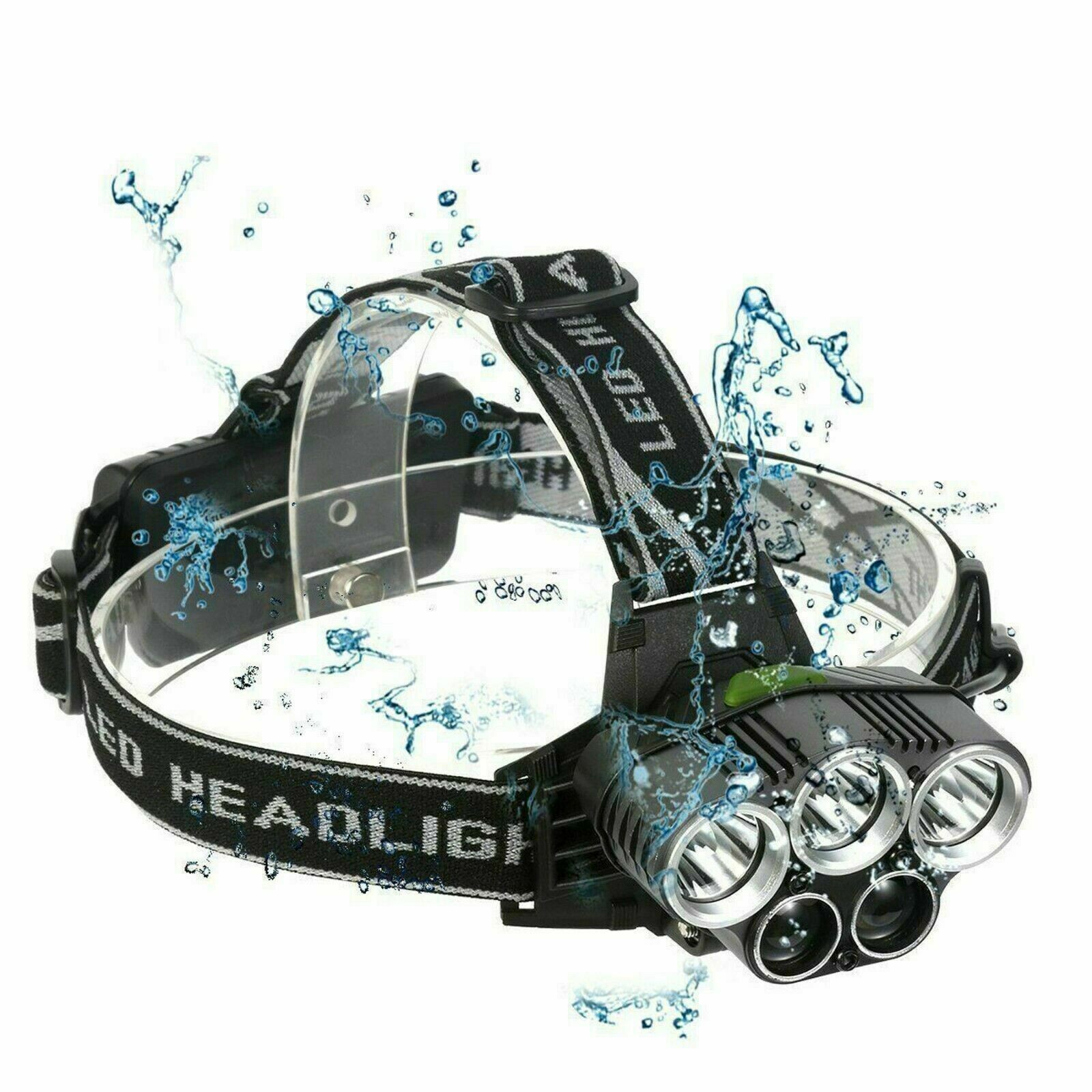 Super Bright 5 LED Zoom Headlamp USB Rechargeable Headlight Head Torch Headlight