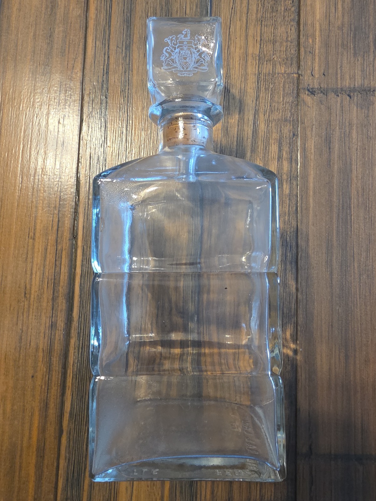 Vintage Whiskey Decanter with Logo on Stopper