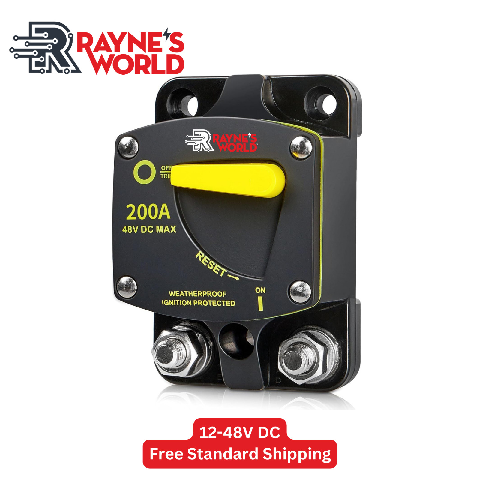 200 Amp 12-48V DC Circuit Breaker Heavy Duty  Cars/Amps/Boats/Solar/Inverter/RV