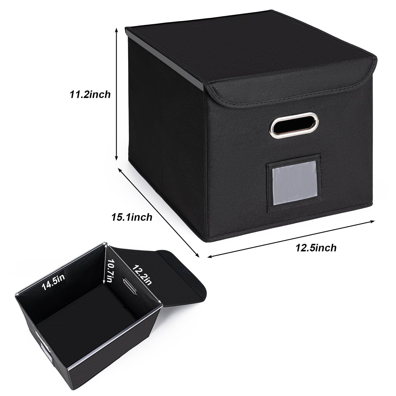 CADONO File Organizer Box with Lid, Large Hanging File Folder Organizer with ...