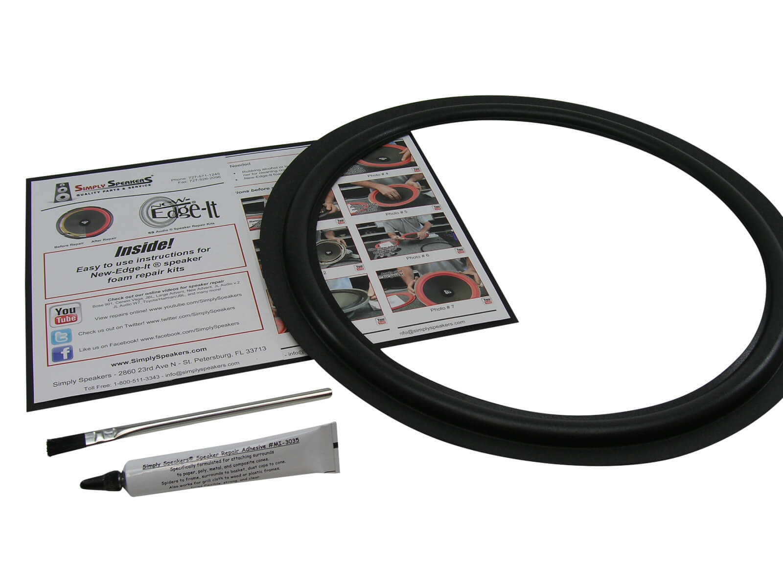 Velodyne VA12BVX20 Subwoofer 15" Pasive Radiator Foam Surround Repair Kit