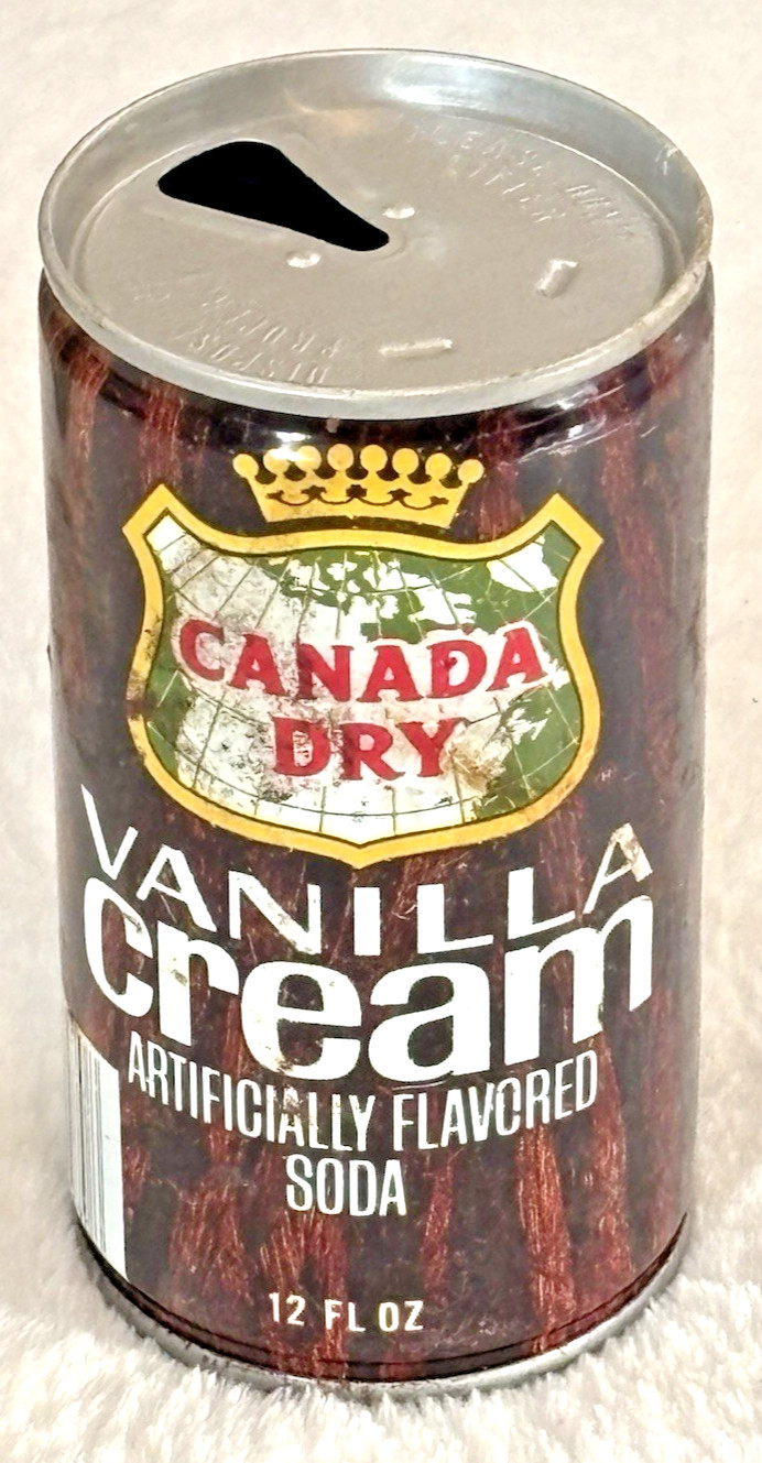 VTG 1970's-Canada Dry-Vanilla Cream Soda-Rochester,N.Y.-12 oz-Steel Soda-Pop Can