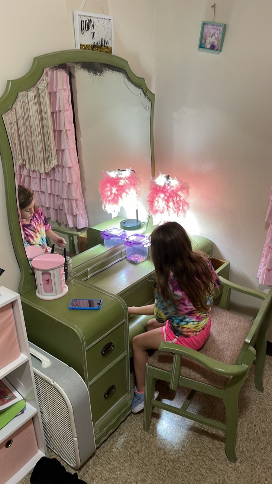antique vanity with mirror